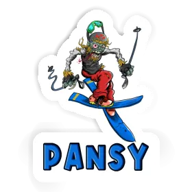 Sticker Freeride Skier Pansy Image