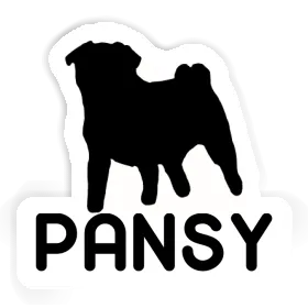 Pug Sticker Pansy Image