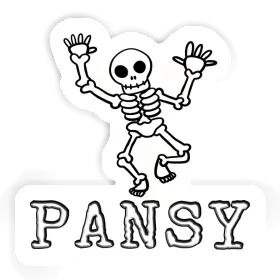 Pansy Sticker Skull Image