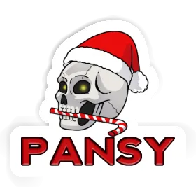 Christmas Skull Sticker Pansy Image