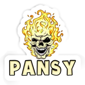 Sticker Skull Pansy Image