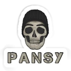 Skull Sticker Pansy Image