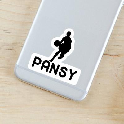 Sticker Pansy Basketball Player Notebook Image