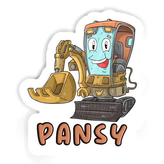 Sticker Excavator Pansy Notebook Image