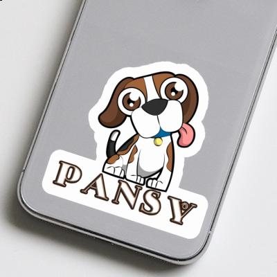 Pansy Sticker Beagle-Hund Laptop Image