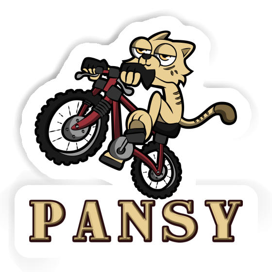 Pansy Sticker Bike Cat Notebook Image