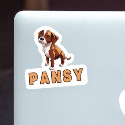 Pansy Sticker Boxer Dog Laptop Image