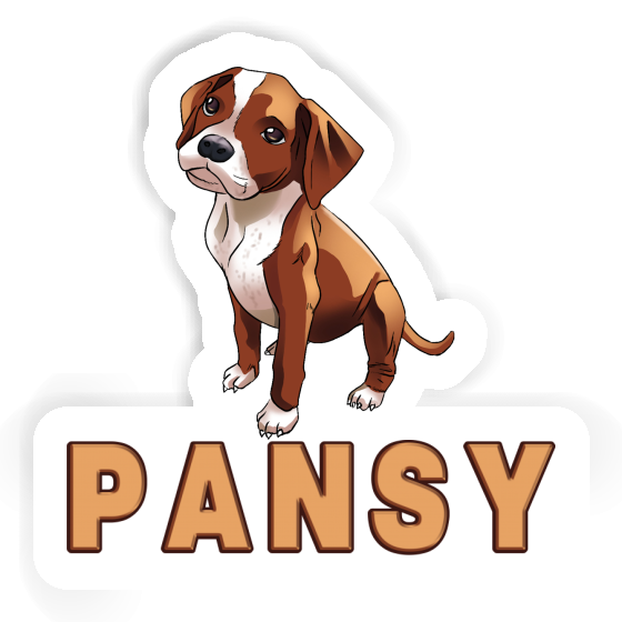 Pansy Sticker Boxerhund Laptop Image