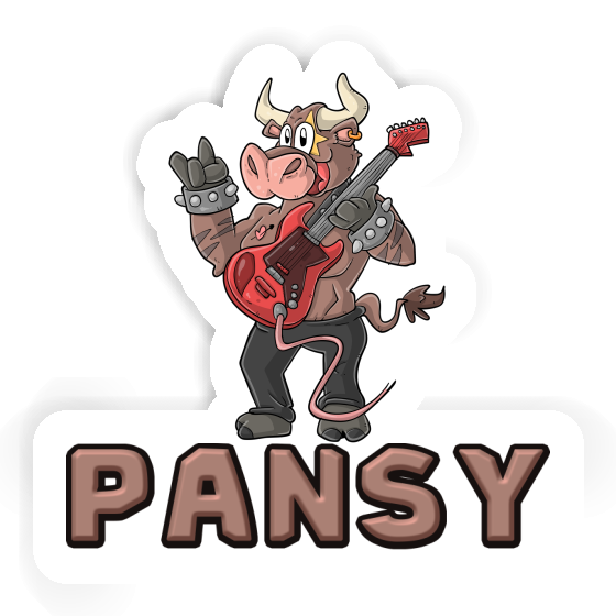 Pansy Sticker Guitarist Image