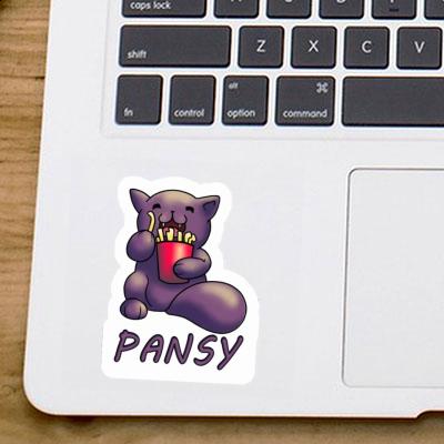 French Fry Cat Sticker Pansy Laptop Image