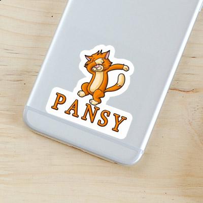 Pansy Sticker Dabbing Cat Notebook Image