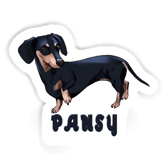 Sticker Pansy Dachshund Gift package Image