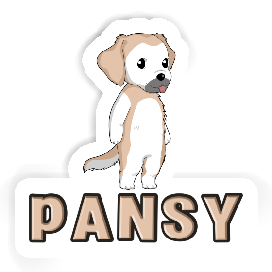 Sticker Golden Retriever Pansy Laptop Image