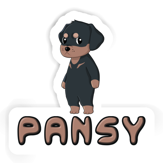 Sticker Pansy Rottweiler Image