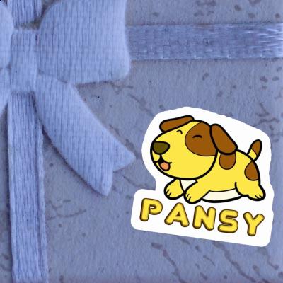 Dog Sticker Pansy Laptop Image