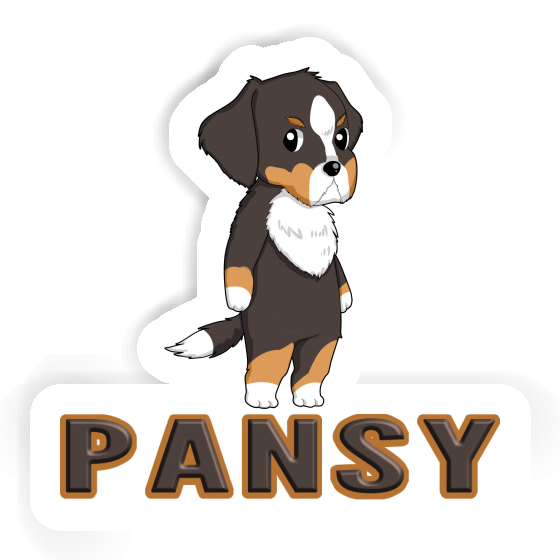 Sticker Pansy Bernese Mountain Dog Laptop Image