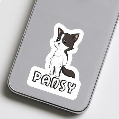 Sticker Border Collie Pansy Laptop Image