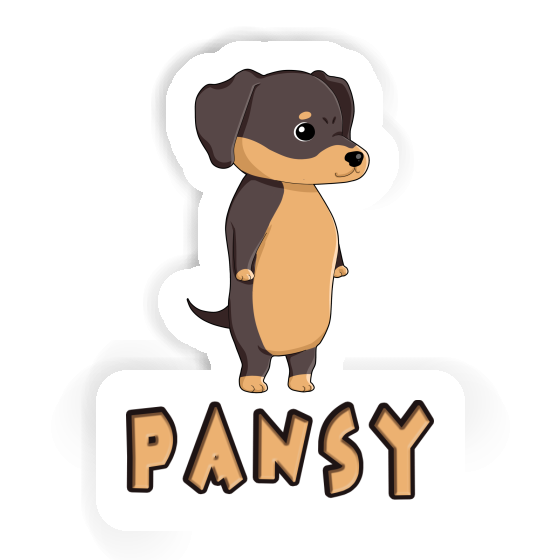 Pansy Sticker Dachshund Notebook Image