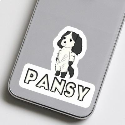 Sticker Spaniel Pansy Laptop Image