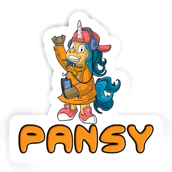 Pansy Sticker Hip-Hop Unicorn Image