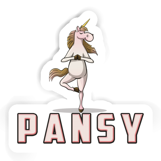 Sticker Yoga Unicorn Pansy Image