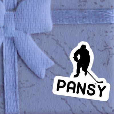 Pansy Sticker Hockey Player Notebook Image