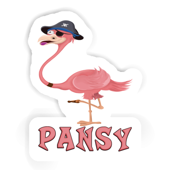 Pansy Sticker Flamingo Notebook Image