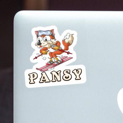 Sticker Skier Pansy Image