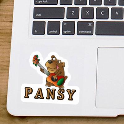 Pansy Sticker Guitar Dog Notebook Pansy Sticker Guitar Dog Notebook Image