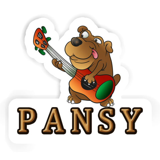 Pansy Sticker Guitar Dog Gift package Image