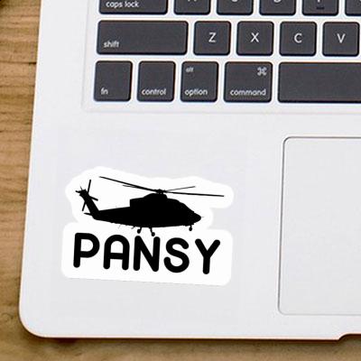 Helicopter Sticker Pansy Laptop Image