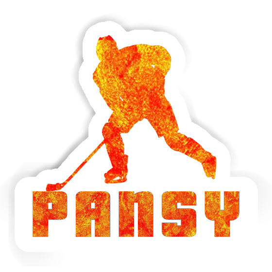 Sticker Pansy Hockey Player Notebook Image