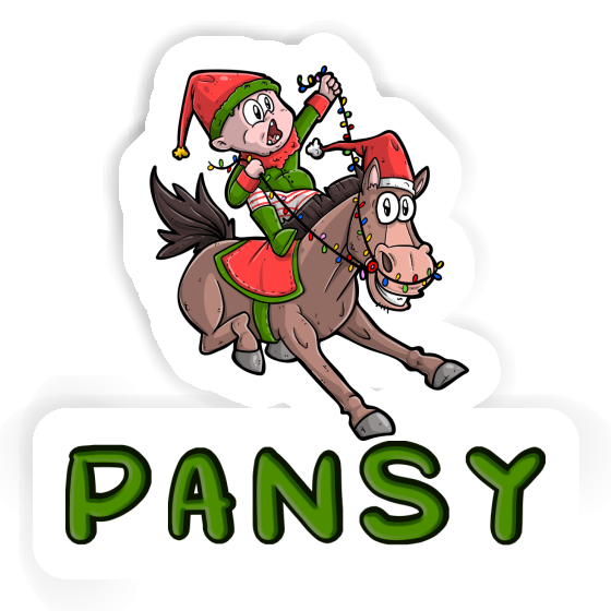 Pansy Sticker Christmas Horse Image