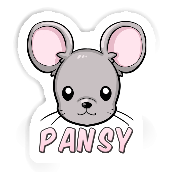 Mouse Sticker Pansy Laptop Image