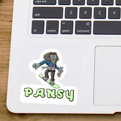 Pansy Sticker Snowboarder Laptop Image