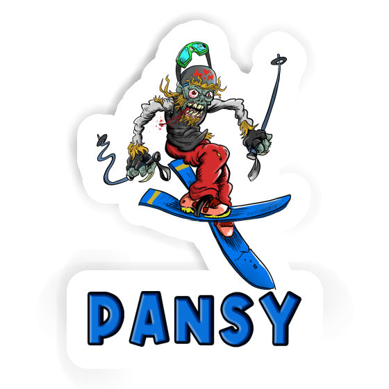 Sticker Freeride Skier Pansy Notebook Image