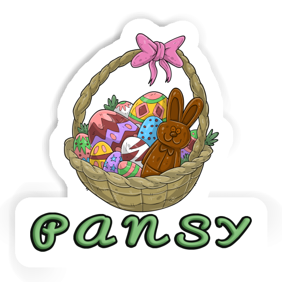 Easter basket Sticker Pansy Gift package Image