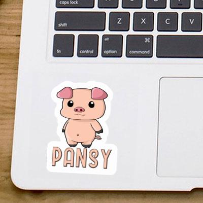 Sticker Piggy Pansy Image