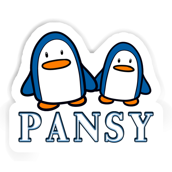 Penguin Sticker Pansy Laptop Image