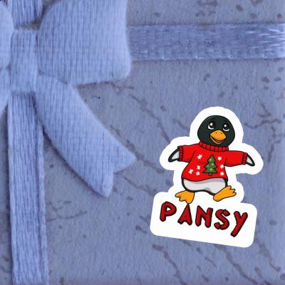 Christmas Penguin Sticker Pansy Gift package Image