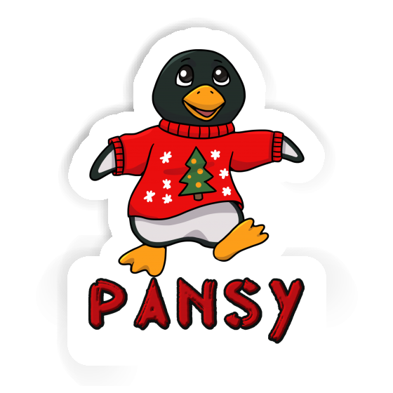 Christmas Penguin Sticker Pansy Notebook Image