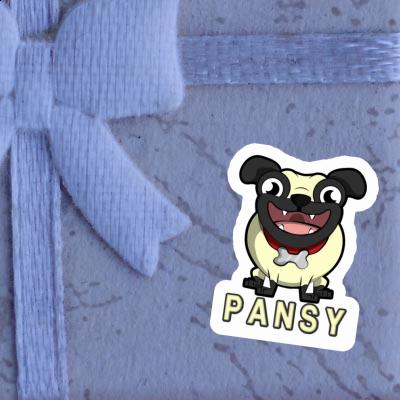 Pug Sticker Pansy Notebook Image