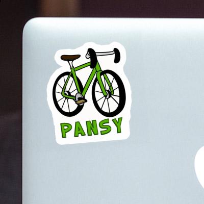 Sticker Racing Bicycle Pansy Laptop Image