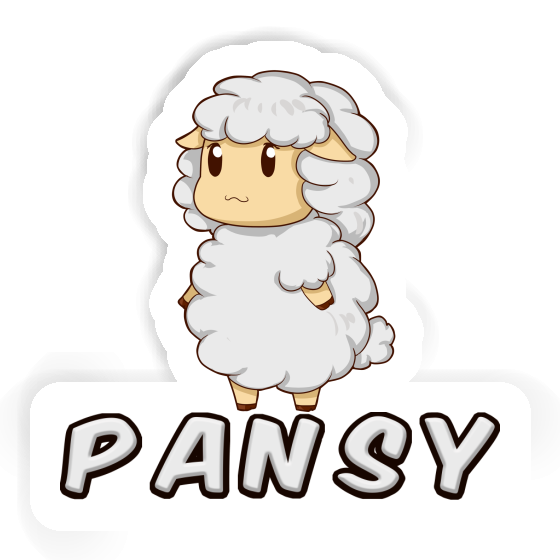 Sticker Sheep Pansy Laptop Image