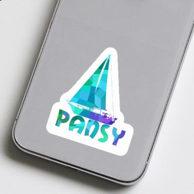 Sticker Sailboat Pansy Image