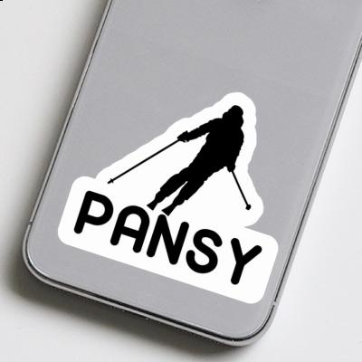 Skier Sticker Pansy Image