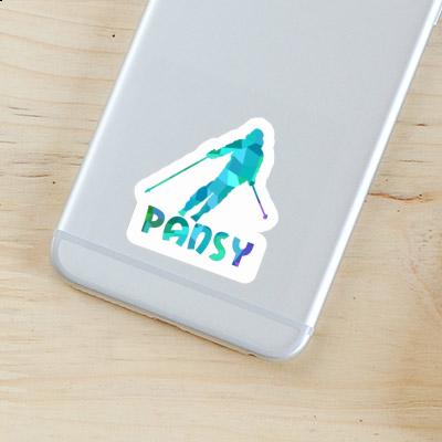 Sticker Pansy Skier Image