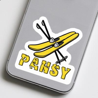 Ski Sticker Pansy Laptop Image