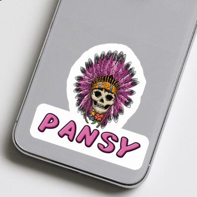 Sticker Womens Skull Pansy Notebook Image