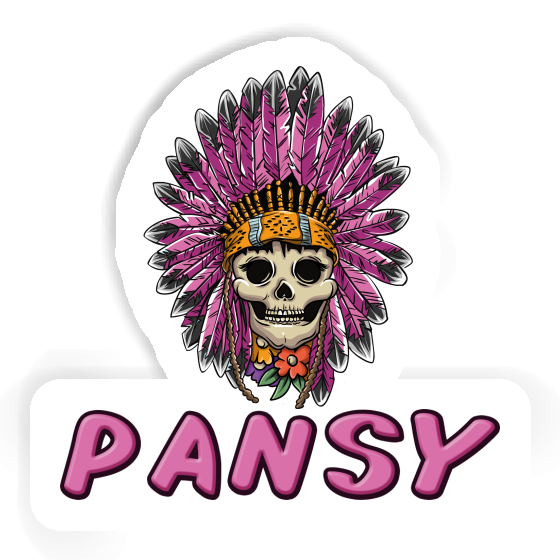 Sticker Womens Skull Pansy Gift package Image